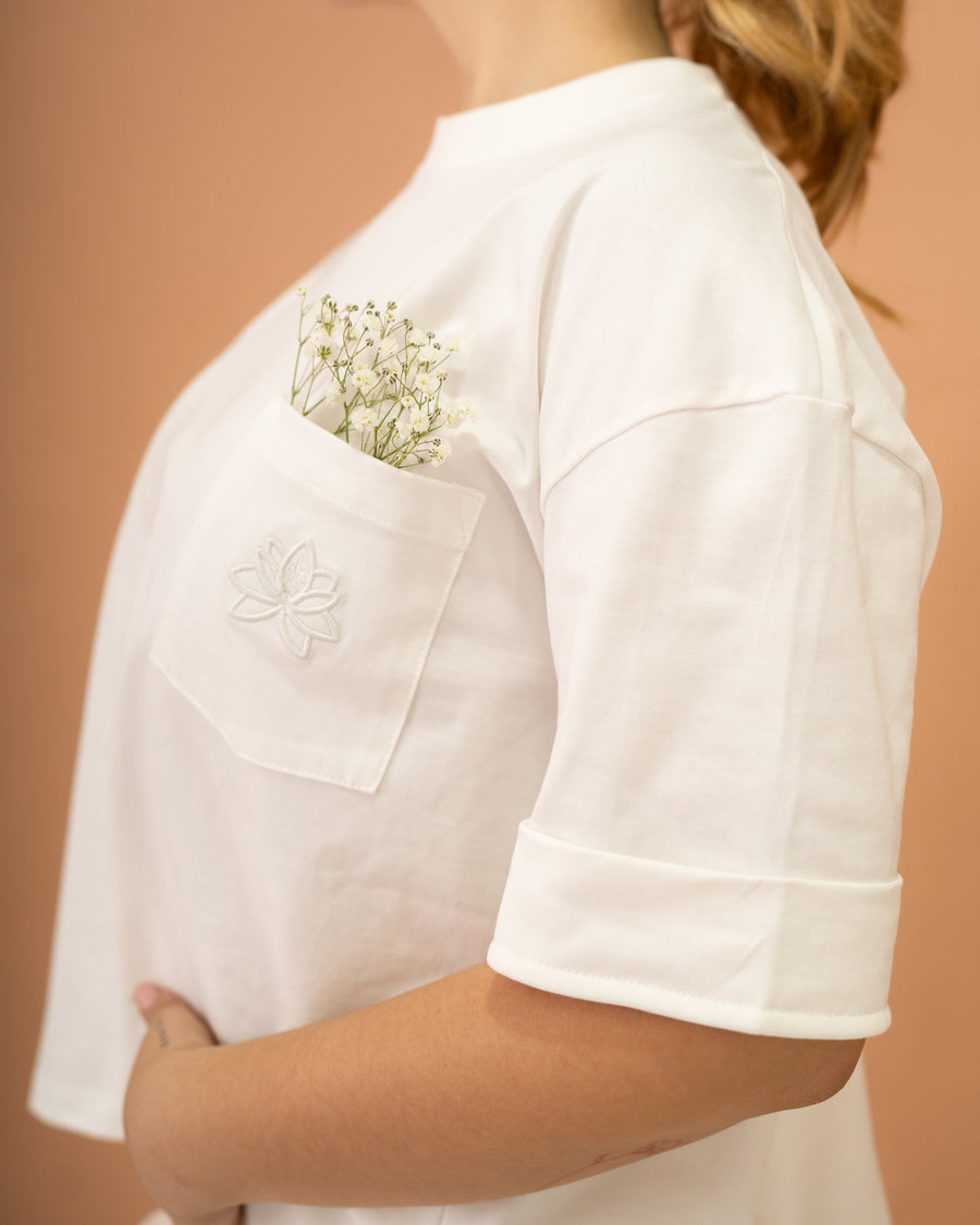 Camiseta Oversize Mimosa — Marfil